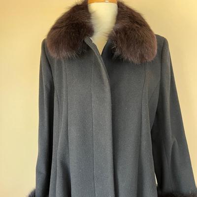 Designer Steve by Searle Cashmere Blend Fox Fur Trim Coat