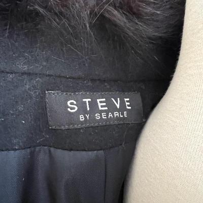 Designer Steve by Searle Cashmere Blend Fox Fur Trim Coat