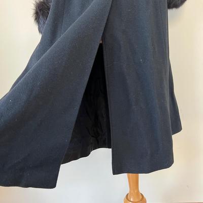 Designer Steve by Searle Cashmere Blend Fox Fur Trim Coat