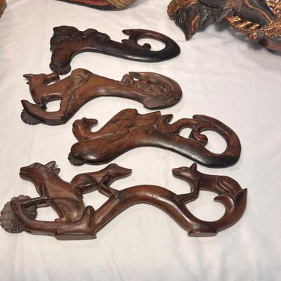 Unique Carved Wooden Decor Collectibles From Southeast Asia (LR-RG)