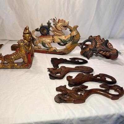 Unique Carved Wooden Decor Collectibles From Southeast Asia (LR-RG)