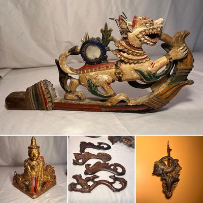 Unique Carved Wooden Decor Collectibles From Southeast Asia (LR-RG)