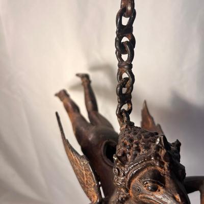 Cast Bronze Hanging Mythical Garuda Oil Lamp (LR-RG)