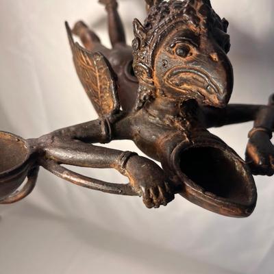 Cast Bronze Hanging Mythical Garuda Oil Lamp (LR-RG)