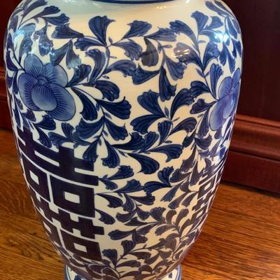 Asian Style Vase w/ Dried Flowers