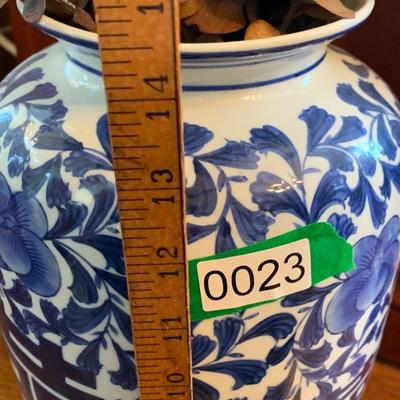 Asian Style Vase w/ Dried Flowers