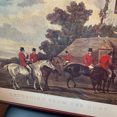 C.R. Stock Engraving Returning From The Hunt by W. Shaker Framed