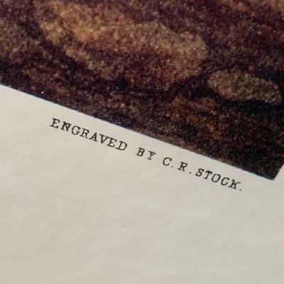 C.R. Stock Engraving Returning From The Hunt by W. Shaker Framed