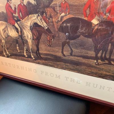 C.R. Stock Engraving Returning From The Hunt by W. Shaker Framed