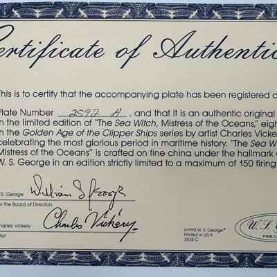 “The Golden Age of the Clipper Ships” with Certificate of Authenticity and Box