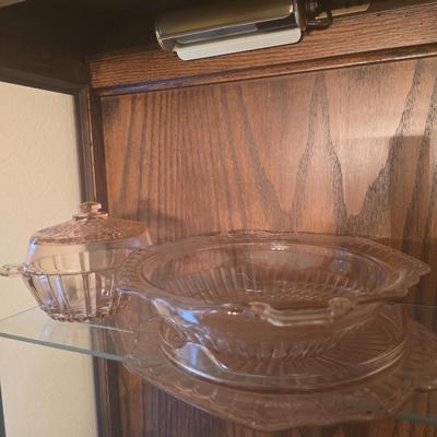 Pink depression glass