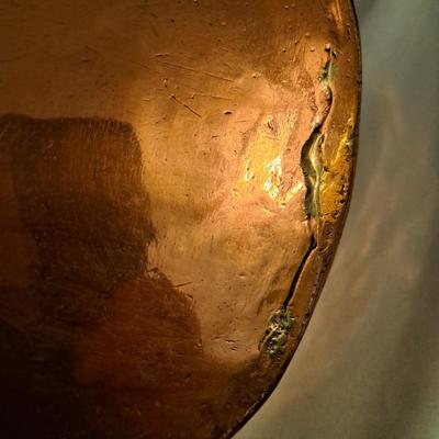Early BRAMHALL Hand-Forged Heavy Copper Pan (DR-SD)