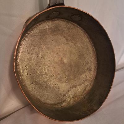 Early BRAMHALL Hand-Forged Heavy Copper Pan (DR-SD)