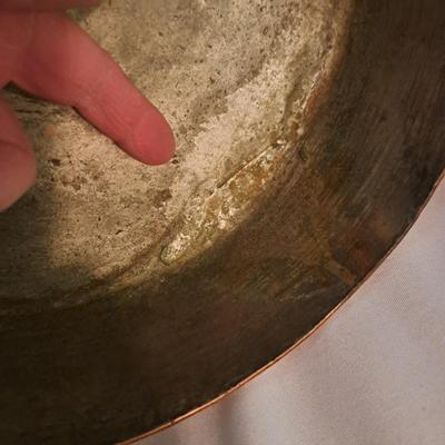 Early BRAMHALL Hand-Forged Heavy Copper Pan (DR-SD)