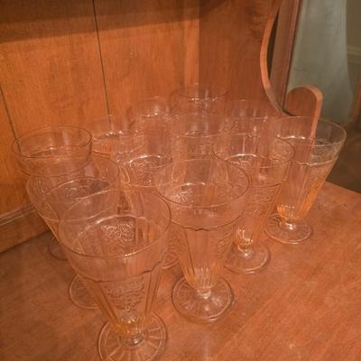 Mayfair Anchor Hocking Pink depression glass set