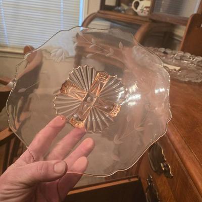 Pink depression glass