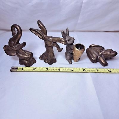 Four Vintage Molded Brass Figurines (DR-SD)