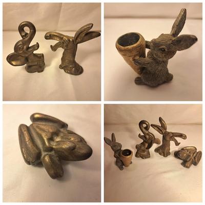 Four Vintage Molded Brass Figurines (DR-SD)