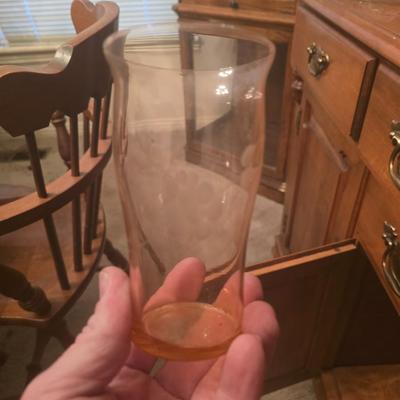 Pink depression glass set