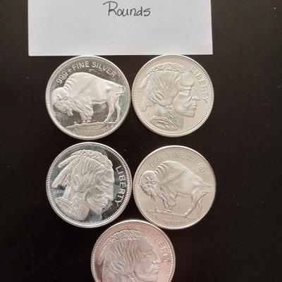 5 1 troy ounce silver rounds