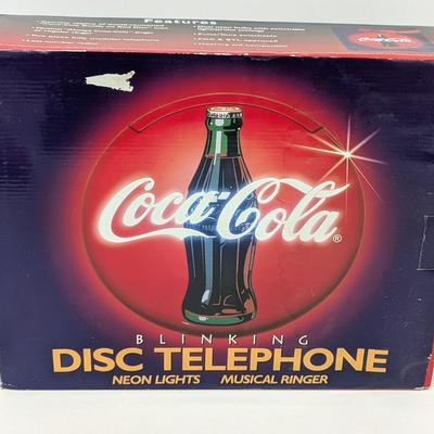 Coca Cola Blinking Disc Telephone With Box