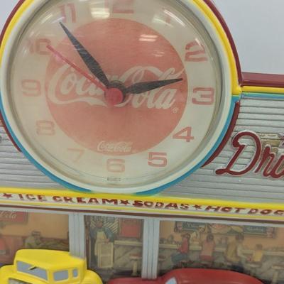 Burwood Products Made In USA 1980's Coca-Cola Family Drive-In Clock