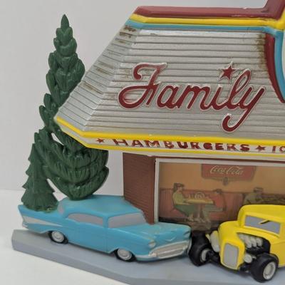 Burwood Products Made In USA 1980's Coca-Cola Family Drive-In Clock
