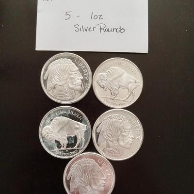 5. 1 troy ounce coins