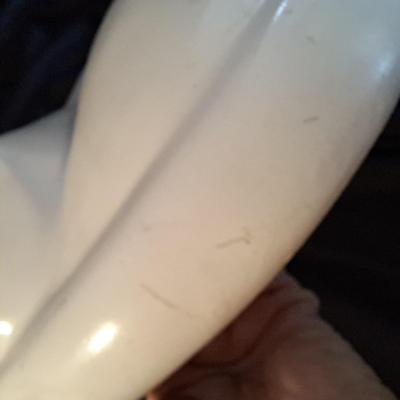 Mid-Century AMR White Dozing Cat Sculpture (DR-SD)