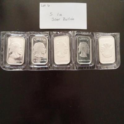 5. 1 troy ounce silver bullion