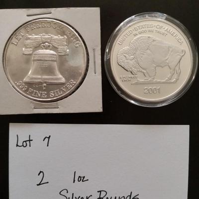 2. 1 ounce silver rounds