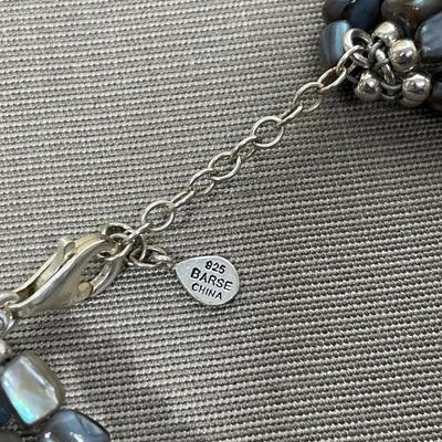 Barse Sterling and Mother of Pearl Necklace
