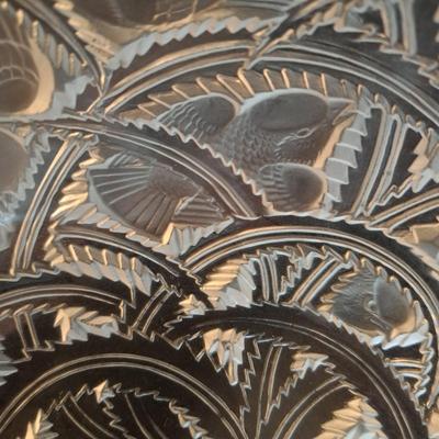 Lalique Crystal Prisms Sparrow Bowl & Orrefors Crystal Fleur Bowl (DR-SD)