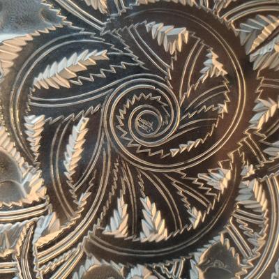 Lalique Crystal Prisms Sparrow Bowl & Orrefors Crystal Fleur Bowl (DR-SD)