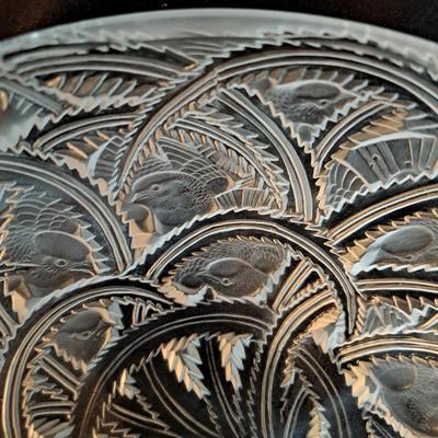 Lalique Crystal Prisms Sparrow Bowl & Orrefors Crystal Fleur Bowl (DR-SD)