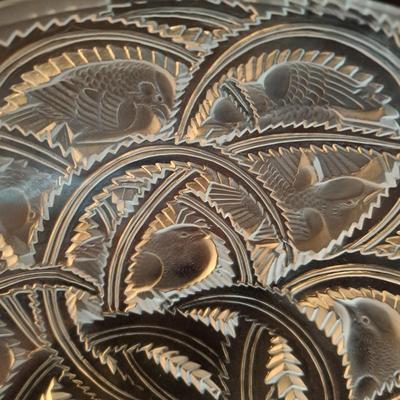 Lalique Crystal Prisms Sparrow Bowl & Orrefors Crystal Fleur Bowl (DR-SD)