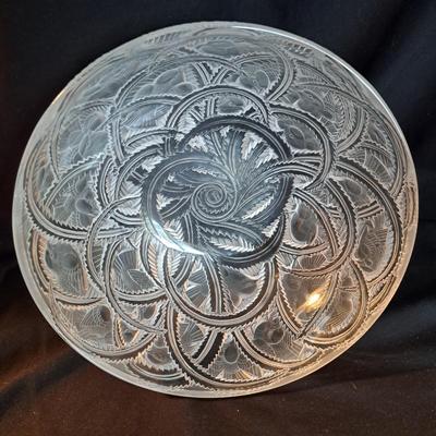 Lalique Crystal Prisms Sparrow Bowl & Orrefors Crystal Fleur Bowl (DR-SD)