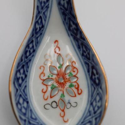 Set of Six Porcelain Soup Spoons