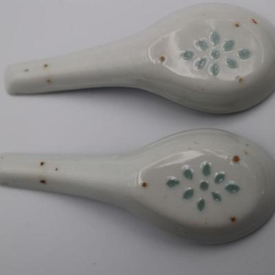 Set of Six Porcelain Soup Spoons
