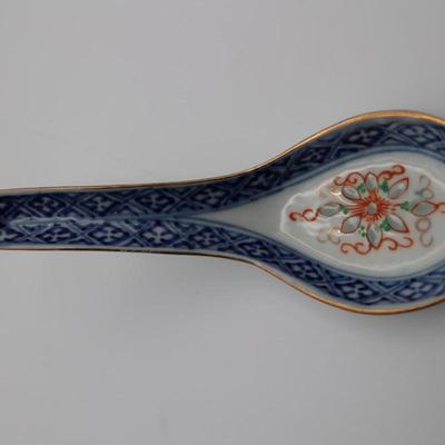 Set of Six Porcelain Soup Spoons