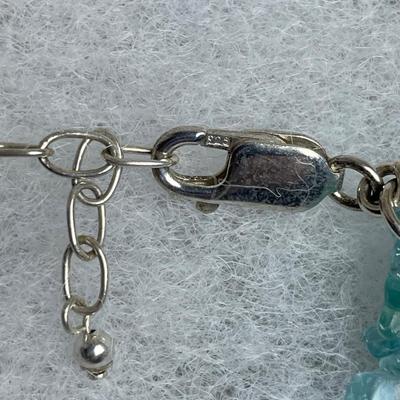 Blue Apatite Beaded Sterling Necklace