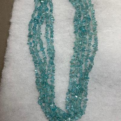 Blue Apatite Beaded Sterling Necklace