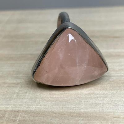 Rose Quartz Sterling Ring 7