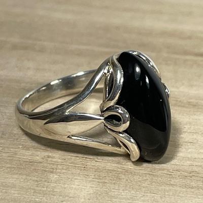Black Onyx Sterling Silver Ring 8