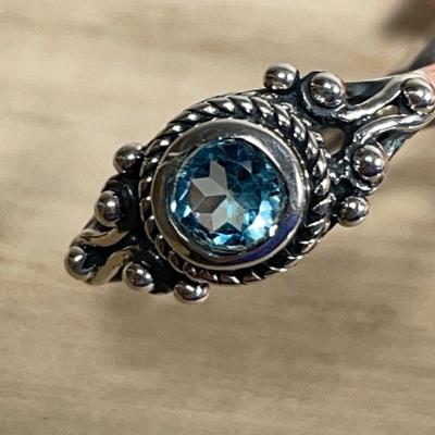 Blue Topaz Sterling Ring 8