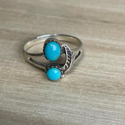 Turquoise and Sterling Ring 8