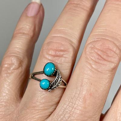 Turquoise and Sterling Ring 8