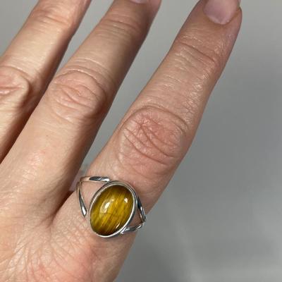 Tiger Eye Sterling Ring 10