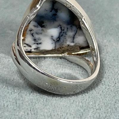 Dendrite Opal Sterling Silver ring 6