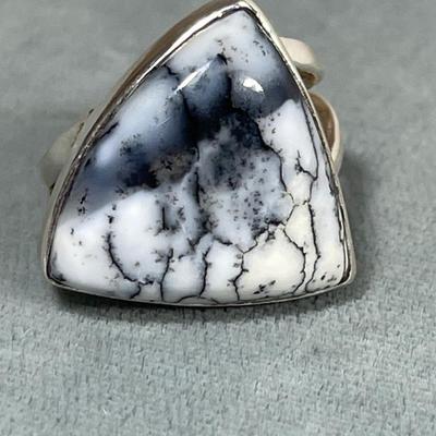 Dendrite Opal Sterling Silver ring 6
